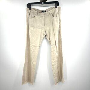 NWT Drew Jen Cropped Linen Blend Pants in Sand Women's 8